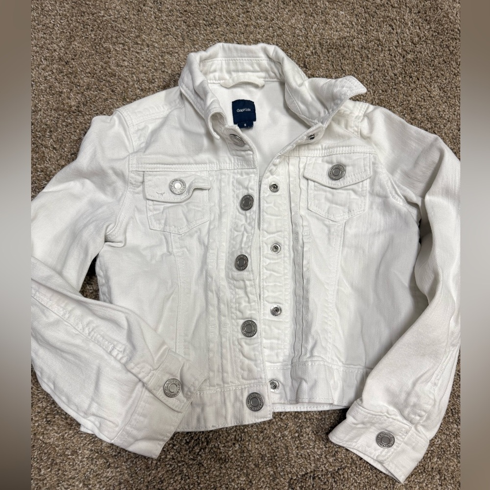 Gap White Denim Jacket girls size small